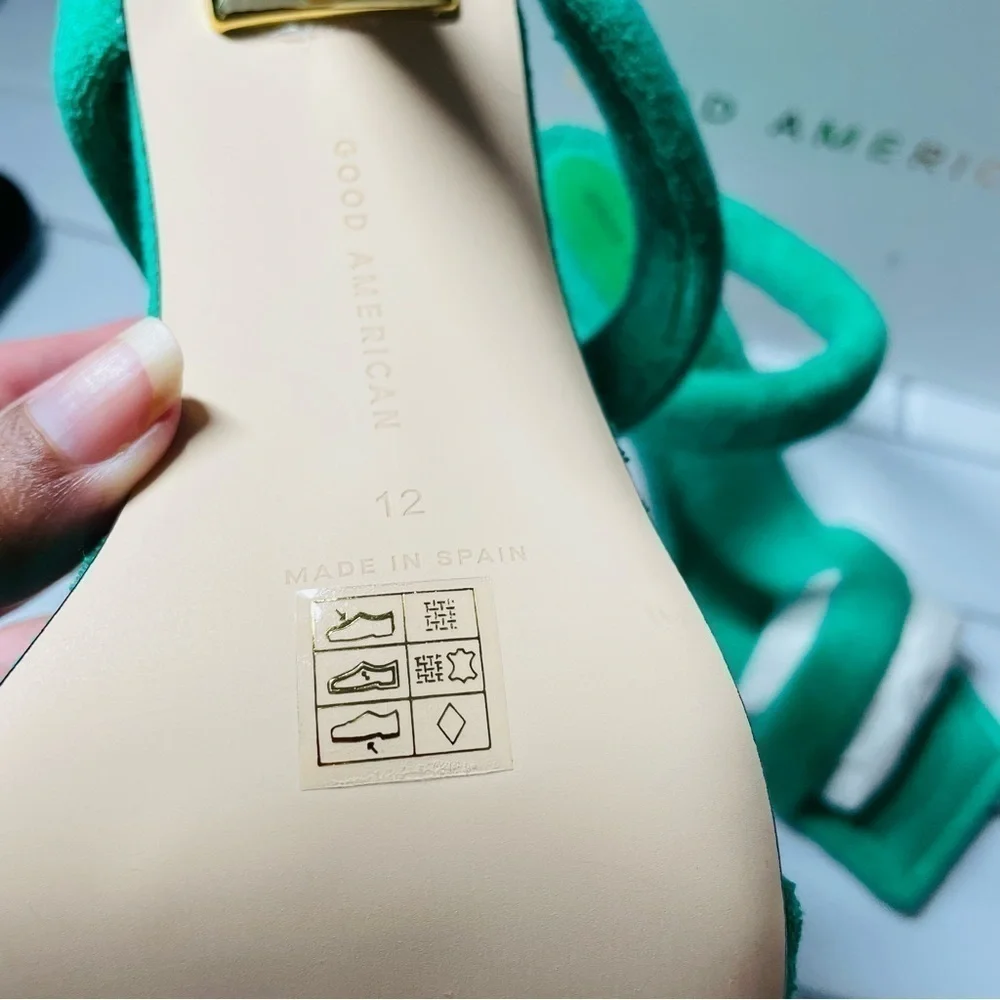 Good American Terry Slip-On‎ High Heeled Sandals - Green TRENDY Y2K